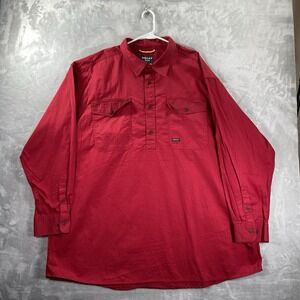 Ariat Rebar Shirt men's 4XL Popover 4-Button Pullover Red Work Pockets Outdoor